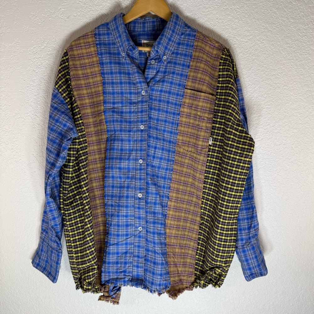 Bdg Patchwork Plaid Oversized Button Down Shirt W… - image 1
